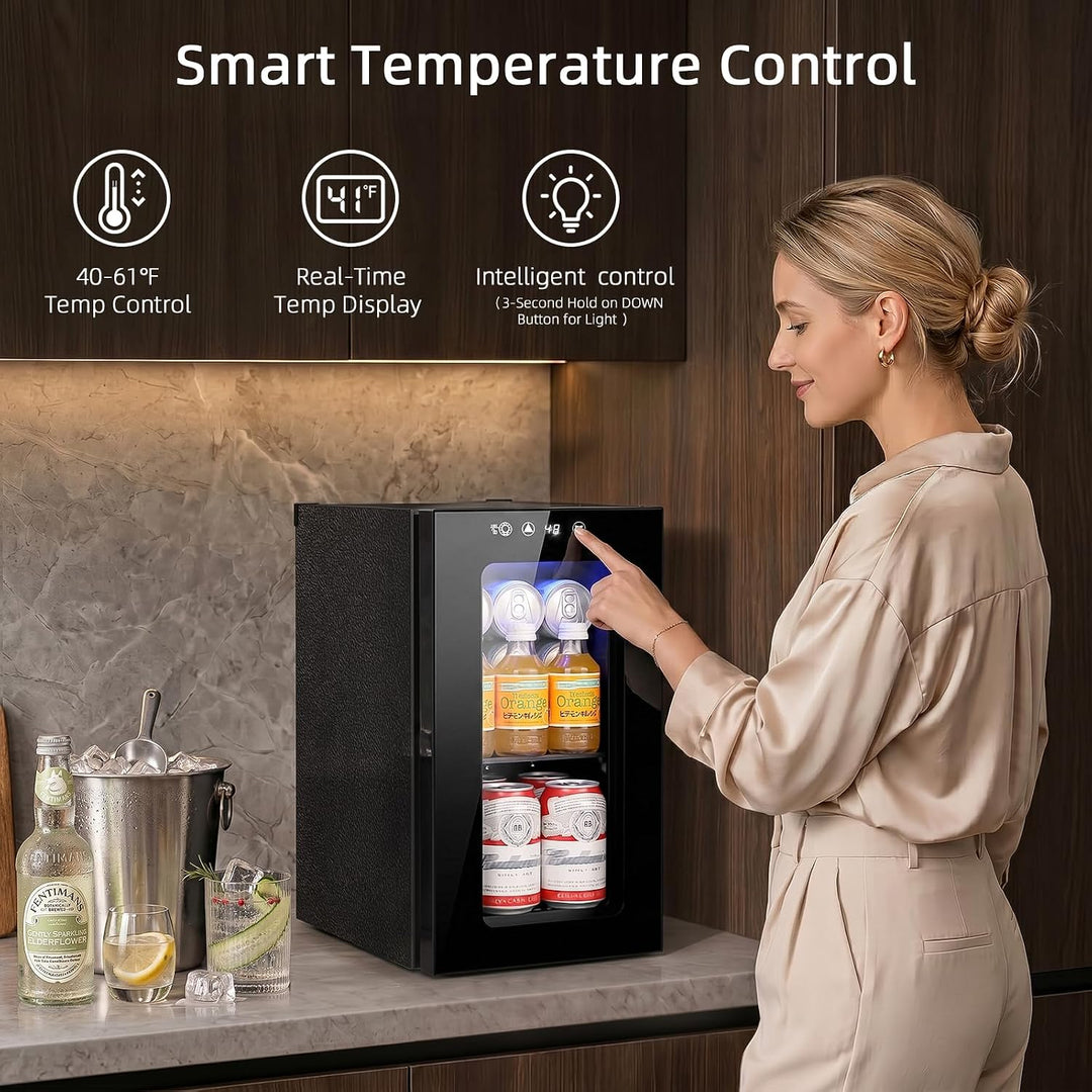 Kismile 10L Mini Beverage Refrigerator with Glass Door WC5810 - Kismile