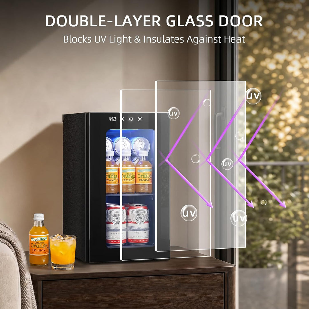 Kismile 10L Mini Beverage Refrigerator with Glass Door WC5810 - Kismile