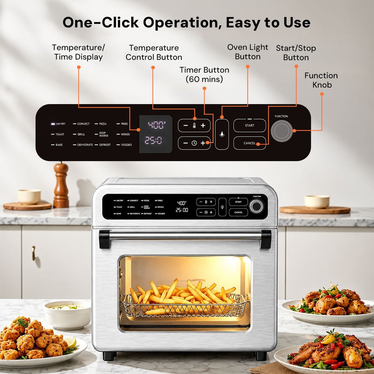 Kismile 19QT Air Fryer Toaster Oven Combo 93184KAF1 - Kismile