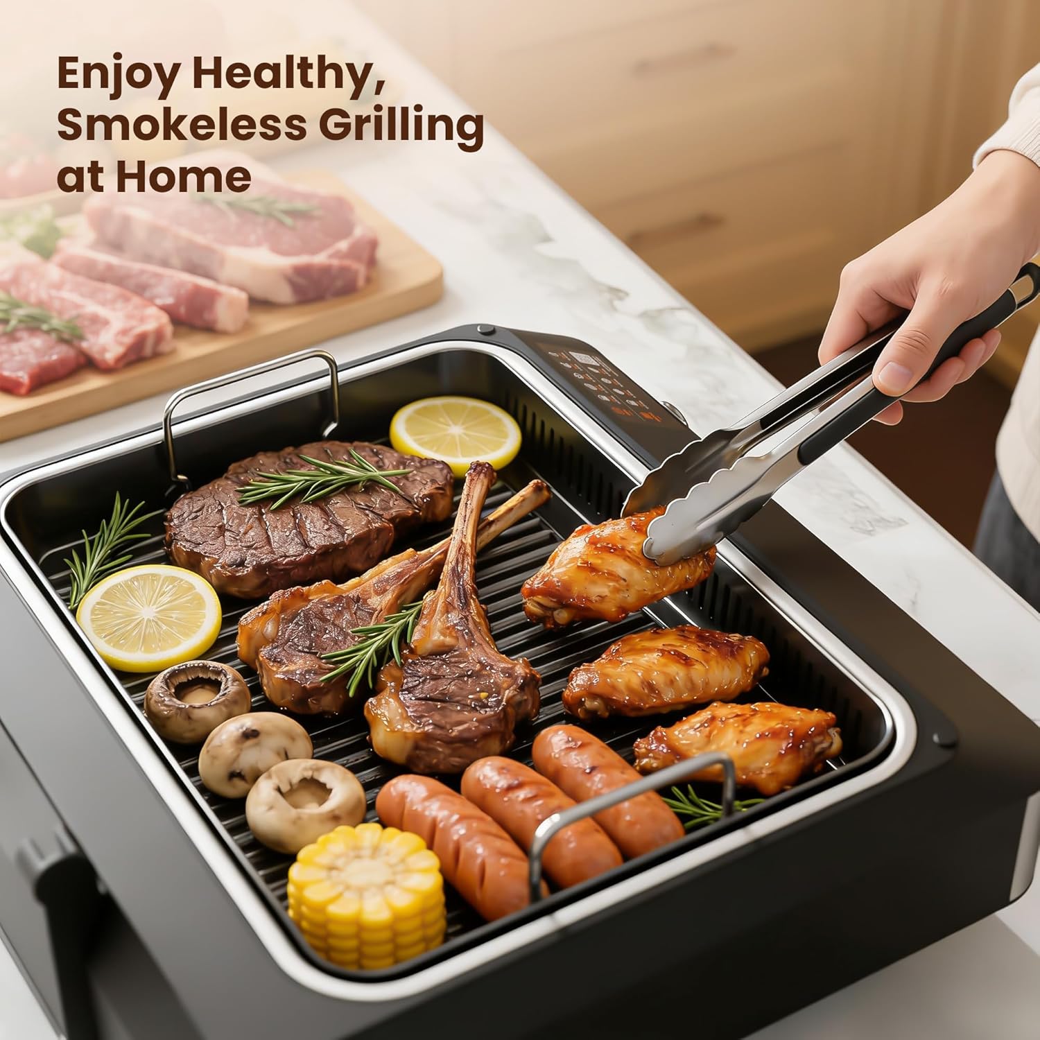 Kismile 2-in-1 Griddle and Indoor Grill 81001KEB1 - Kismile