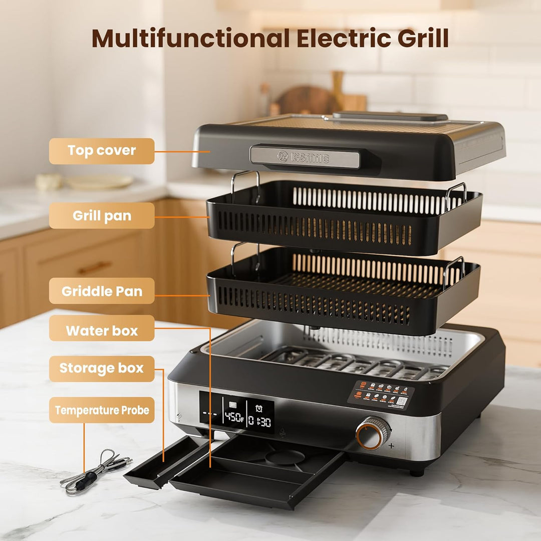 Kismile 2 - in - 1 Griddle and Indoor Grill 81001KEB1 - Kismile