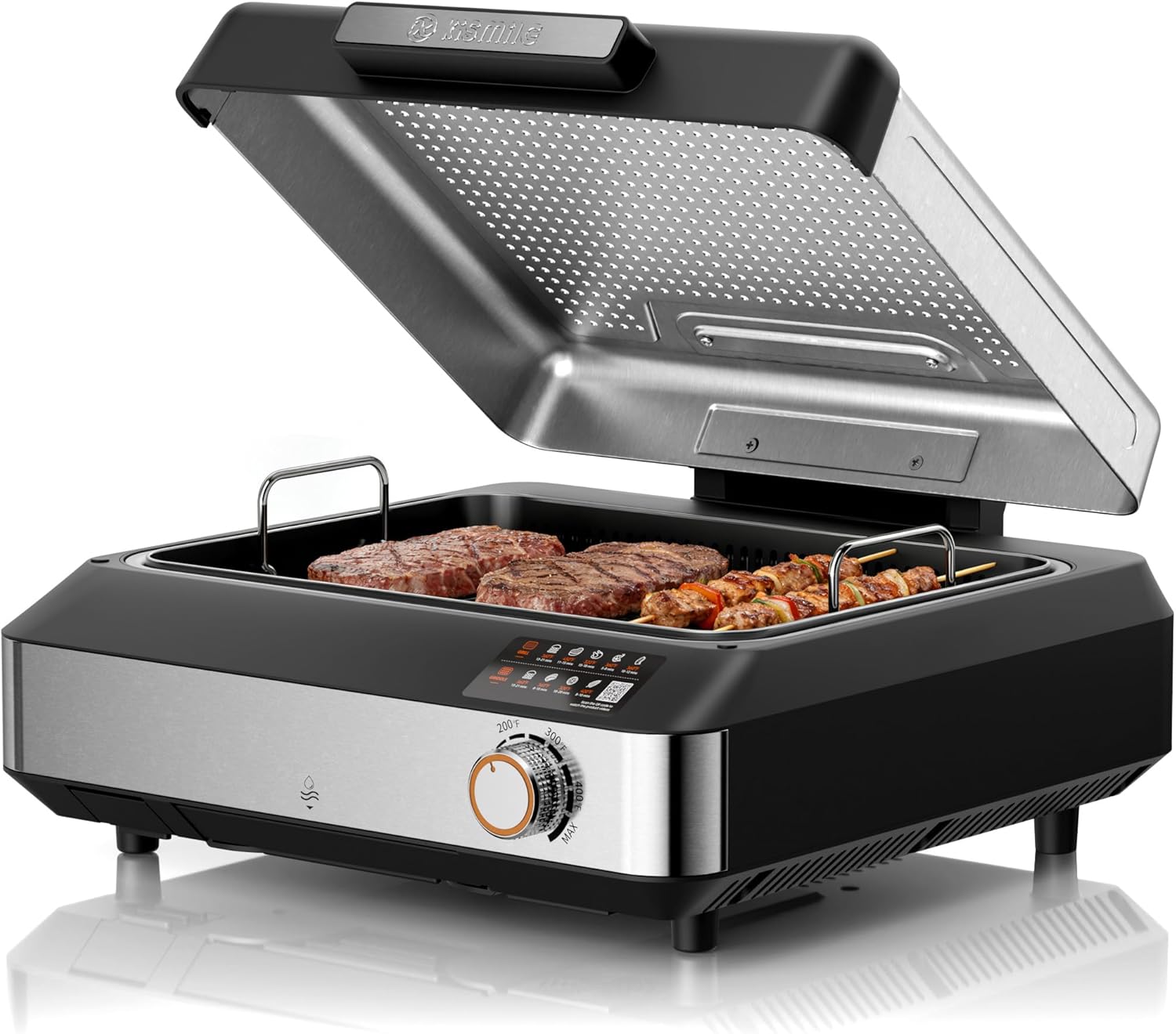 Kismile 2-in-1 Griddle and Indoor Grill 81001KEB1 - Kismile