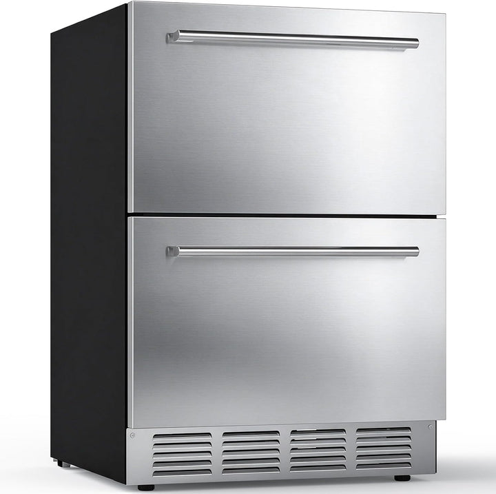 Kismile 24-Inch Double Drawer Beverage Refrigerator with Freezer RE58120 - Kismile