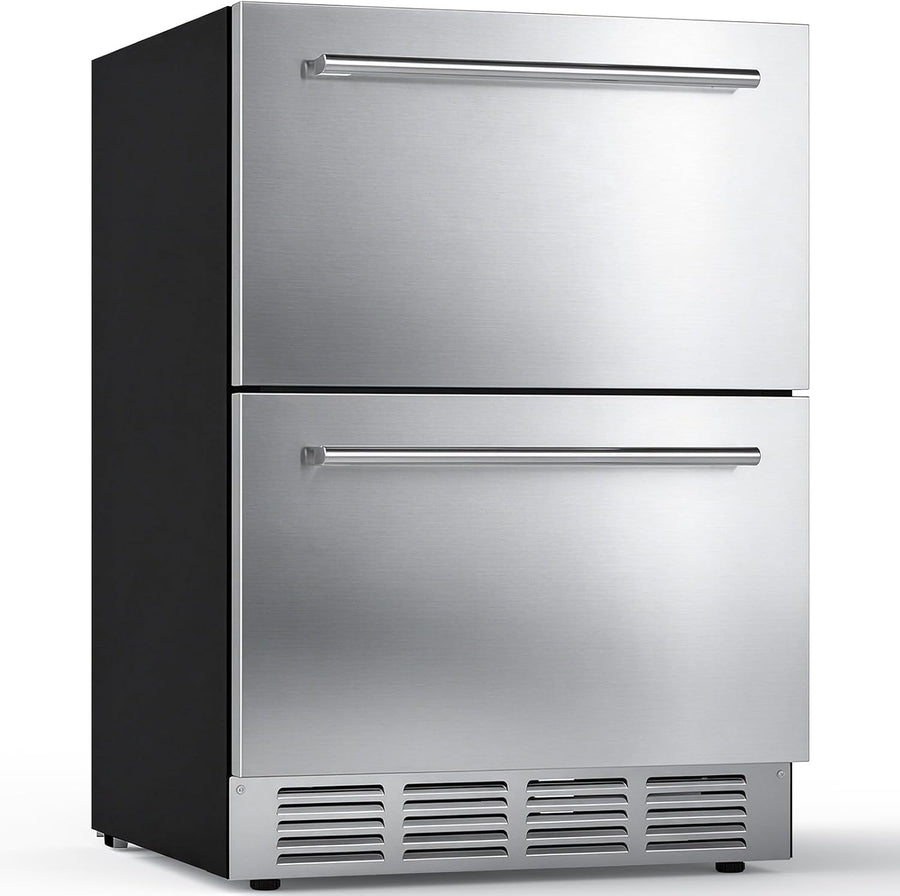 Kismile 24-Inch Double Drawer Beverage Refrigerator with Freezer RE58120 - Kismile