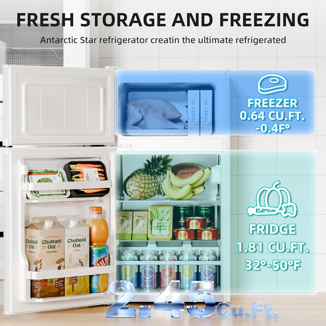 Kismile 2.45 Cu.Ft Mini Fridge with Freezer RE5870 - Kismile