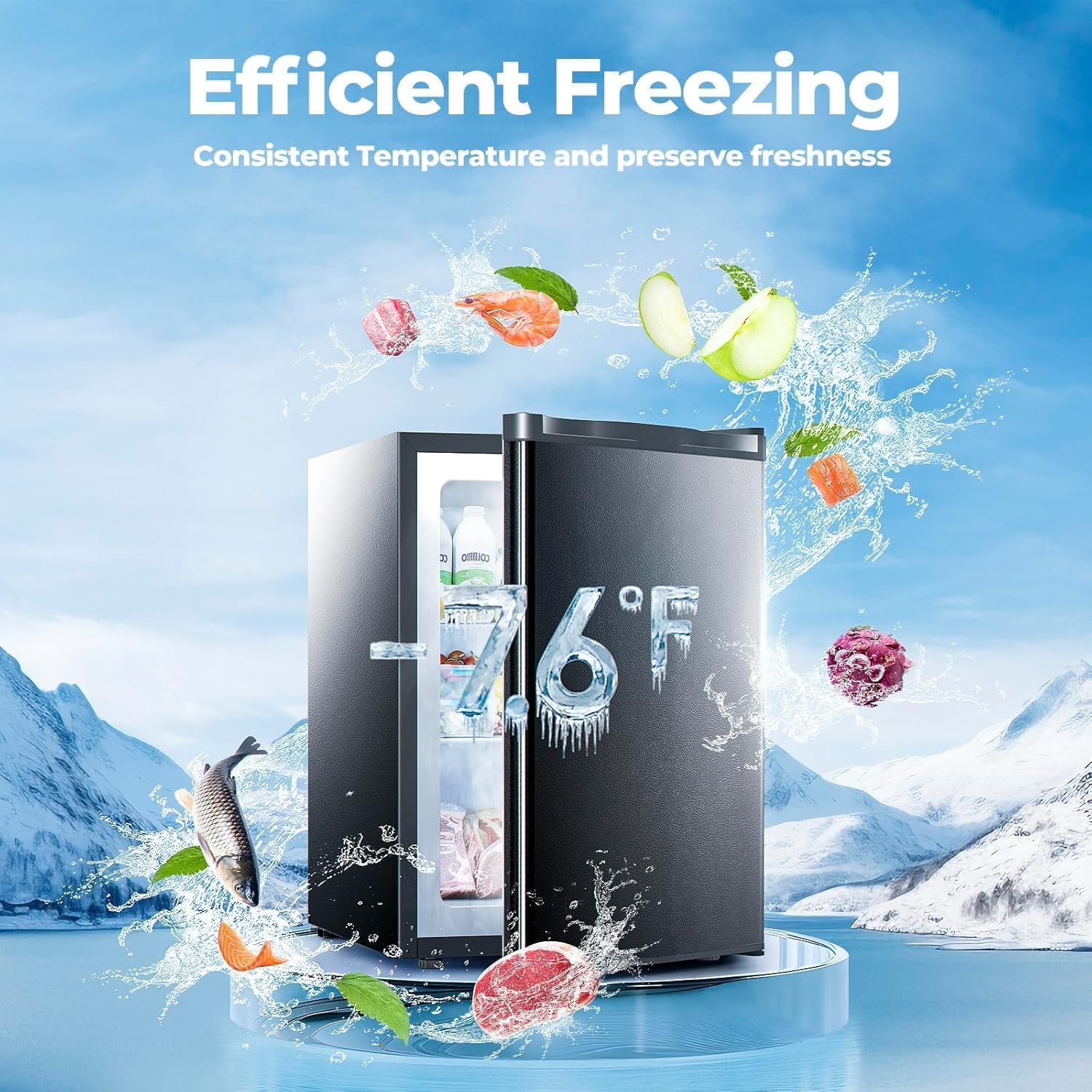 Kismile Retro Mini Fridge with Freezer F6891 - Kismile