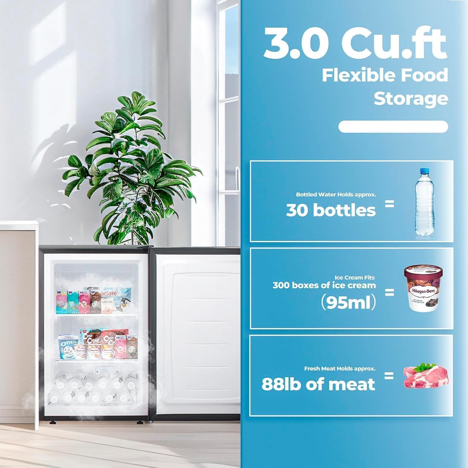 Kismile Retro Mini Fridge with Freezer F6891 - Kismile