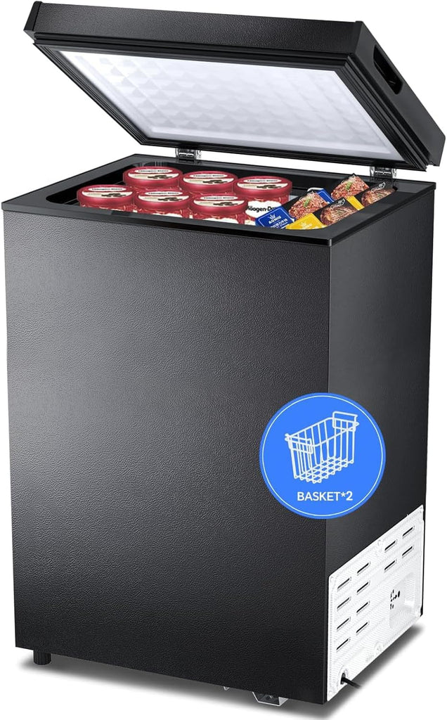 Kismile 3.2 Cubic Feet Chest Freezer with Removable Basket D5880 - Kismile