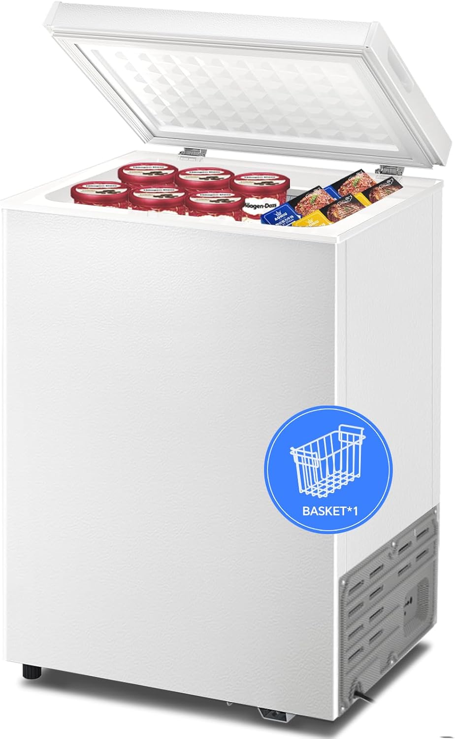 Kismile 3.2 Cubic Feet Chest Freezer with Removable Basket D5880 - Kismile