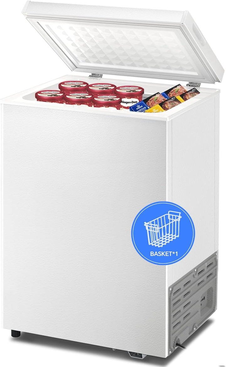 Kismile 3.2 Cubic Feet Chest Freezer with Removable Basket D5880 - Kismile