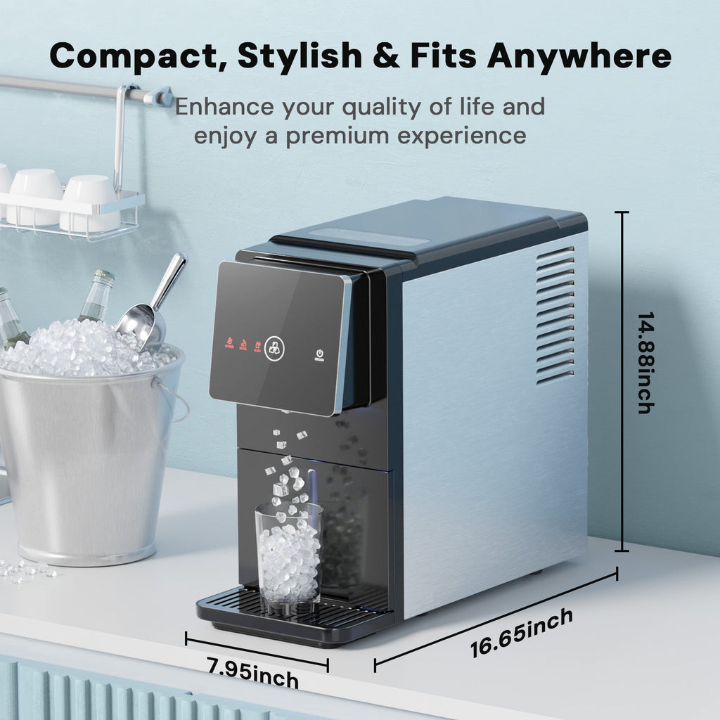Kismile 33lbs Countertop Nugget Ice Maker 58015RIM0-BLACK - Kismile