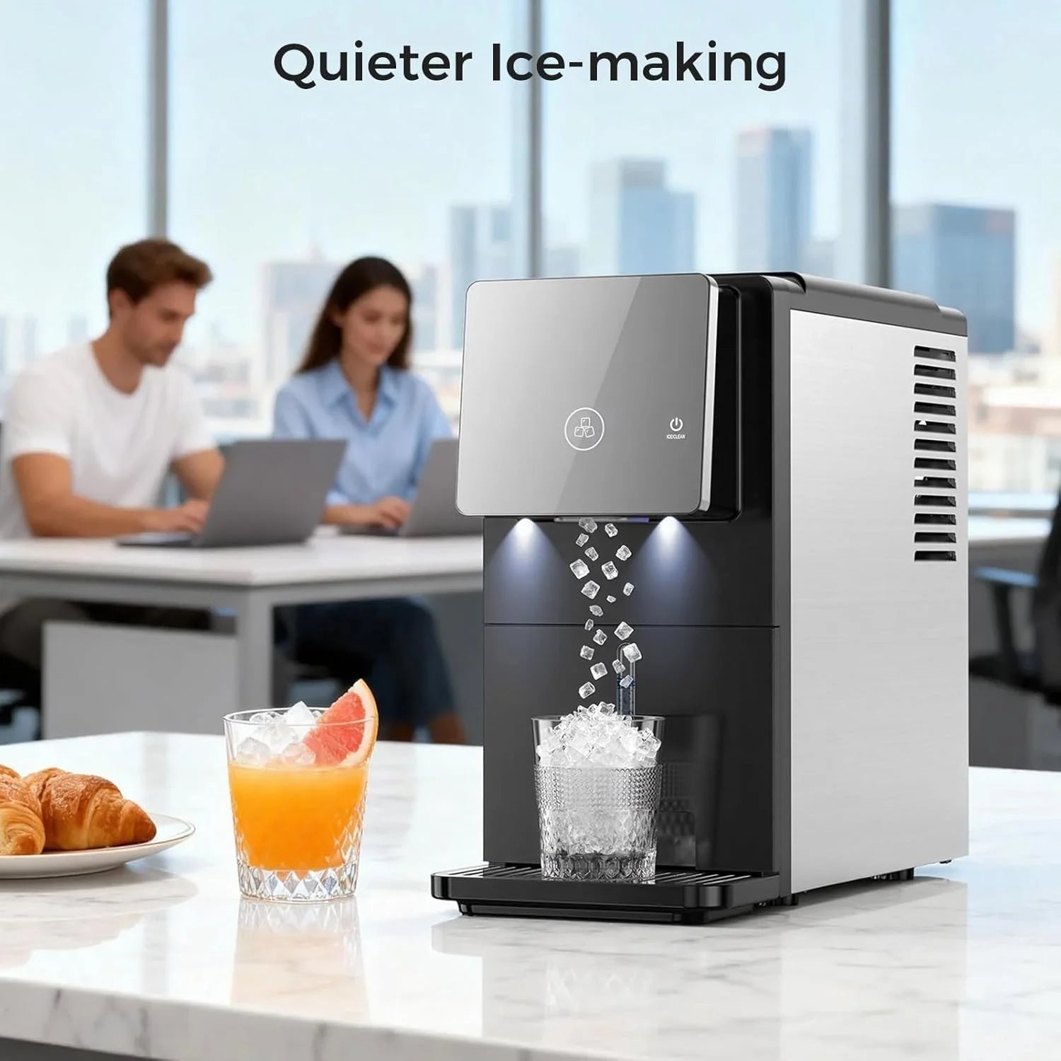 Kismile 33lbs Countertop Nugget Ice Maker 58015RIM0-BLACK - Kismile