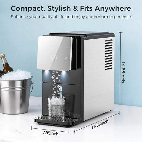 Kismile 33lbs Countertop Nugget Ice Maker 58015RIM0 - BLACK - Kismile