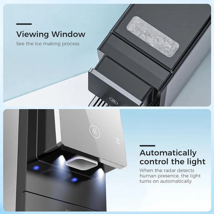Kismile 33lbs Countertop Nugget Ice Maker 58015RIM0 - BLACK - Kismile