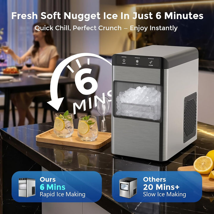 Kismile 34 lbs/24H Countertop Nugget Ice Maker Z3424SN - Kismile