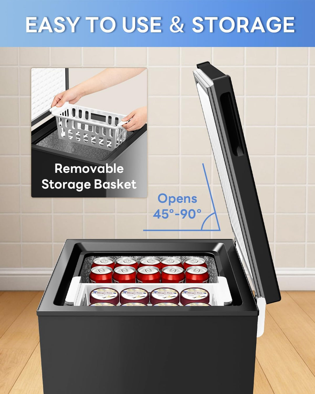 Kismile 3.5 Cu. Ft Chest Freezer 58090RFR0 - Kismile