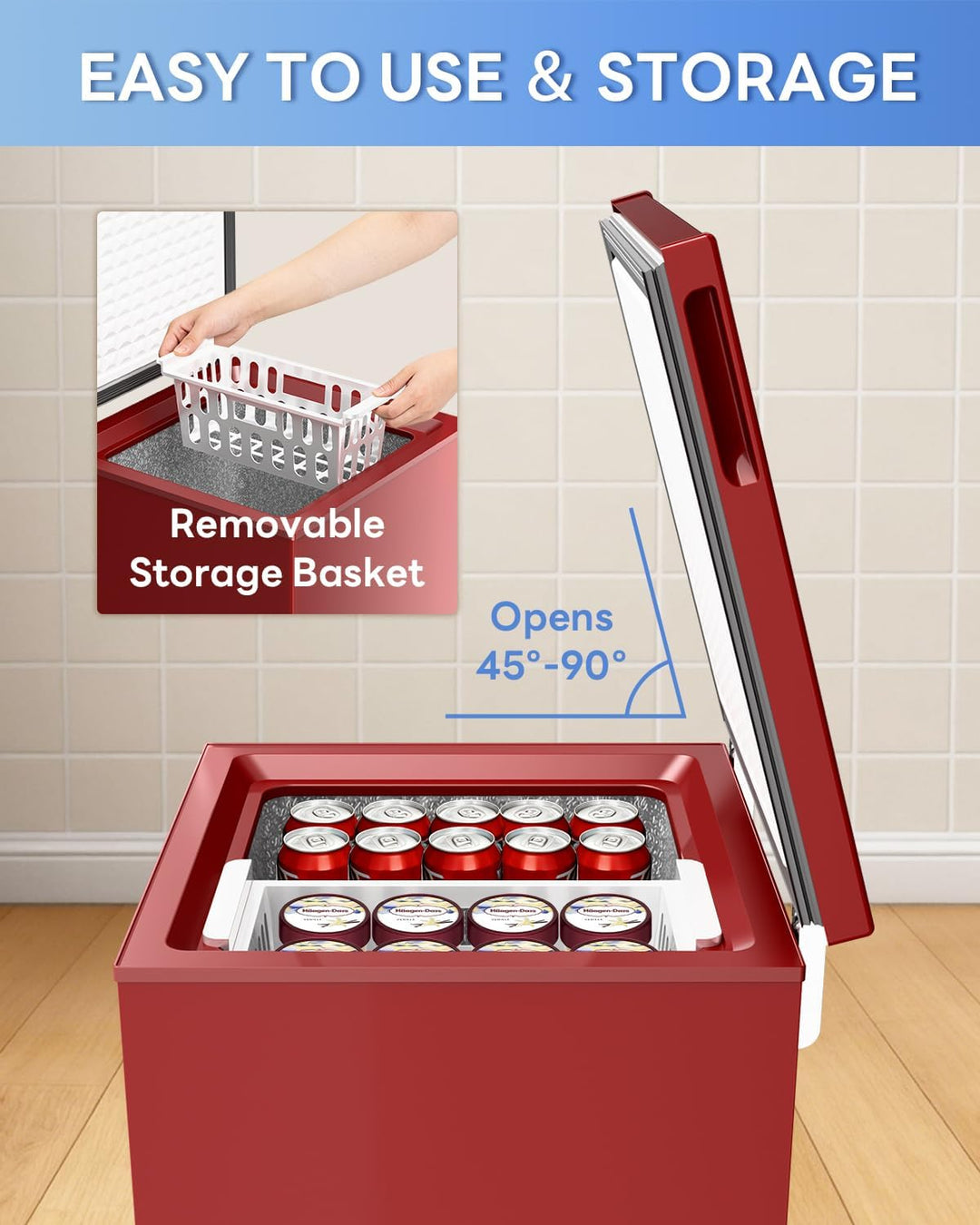 Kismile 3.5 Cu. Ft Chest Freezer 58090RFR0 - Kismile