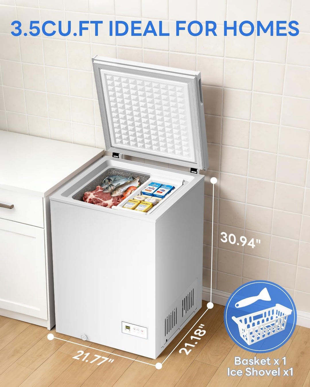 Kismile 3.5 Cu. Ft Chest Freezer 58090RFR0 - Kismile