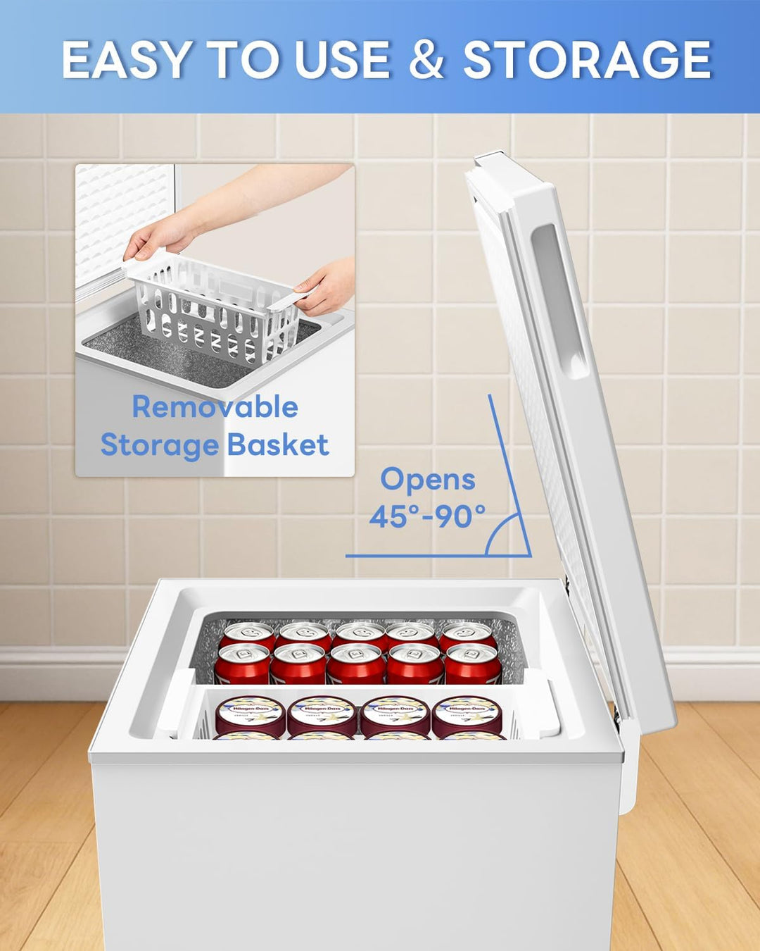 Kismile 3.5 Cu. Ft Chest Freezer 58090RFR0 - Kismile