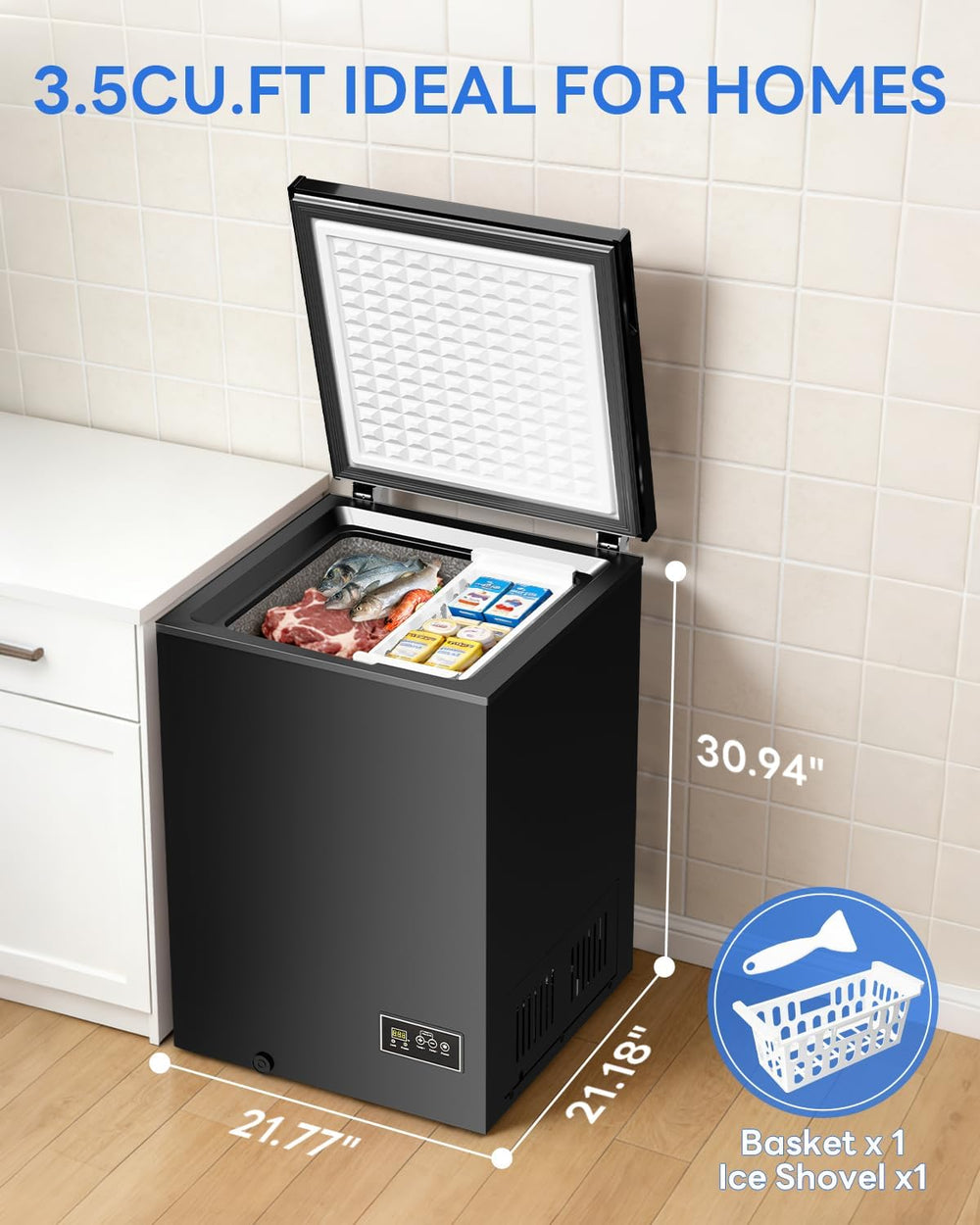 Kismile 3.5 Cu. Ft Chest Freezer 58090RFR0 - Kismile