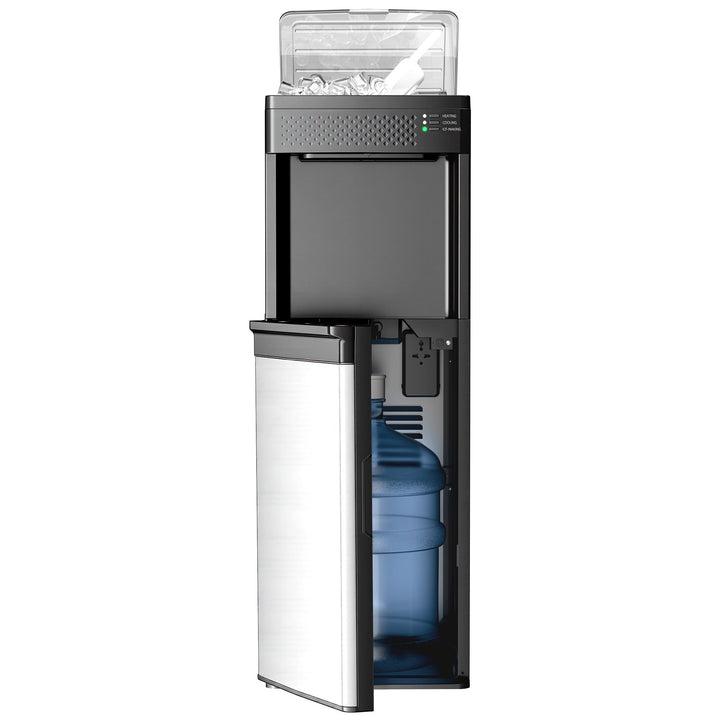 Kismile 4-in-1 Water Dispenser with Ice Maker, Bottom-Loading Water Cooler Hot and Cold, 33 lbs per Day Ice Production WD5815A-BLACK - Kismile