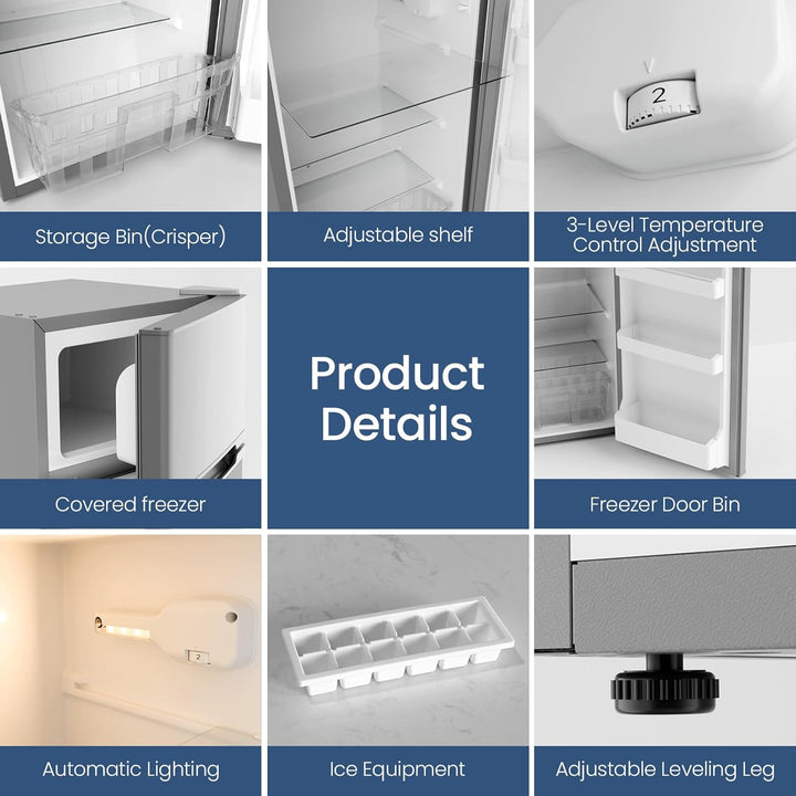 Kismile 4.5 Cu.Ft Mini Fridge with Freezer 58127RRE0 - Kismile