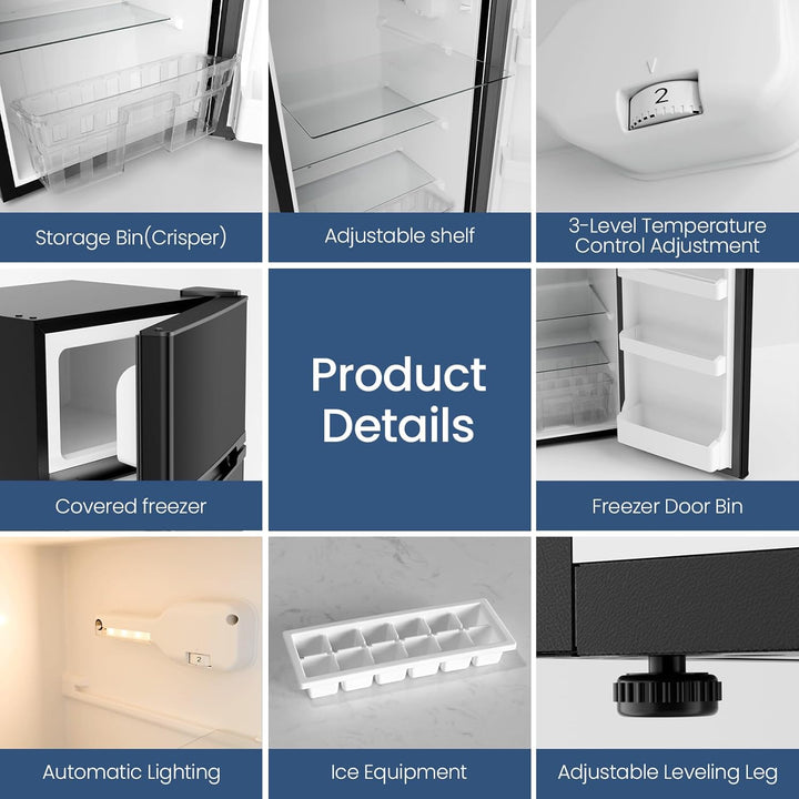 Kismile 4.5 Cu.Ft Mini Fridge with Freezer 58127RRE0 - Kismile