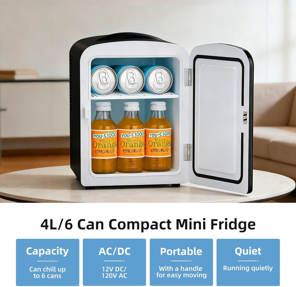 Kismile 4L/6 Can Portable Mini Fridge MF3425 - Kismile