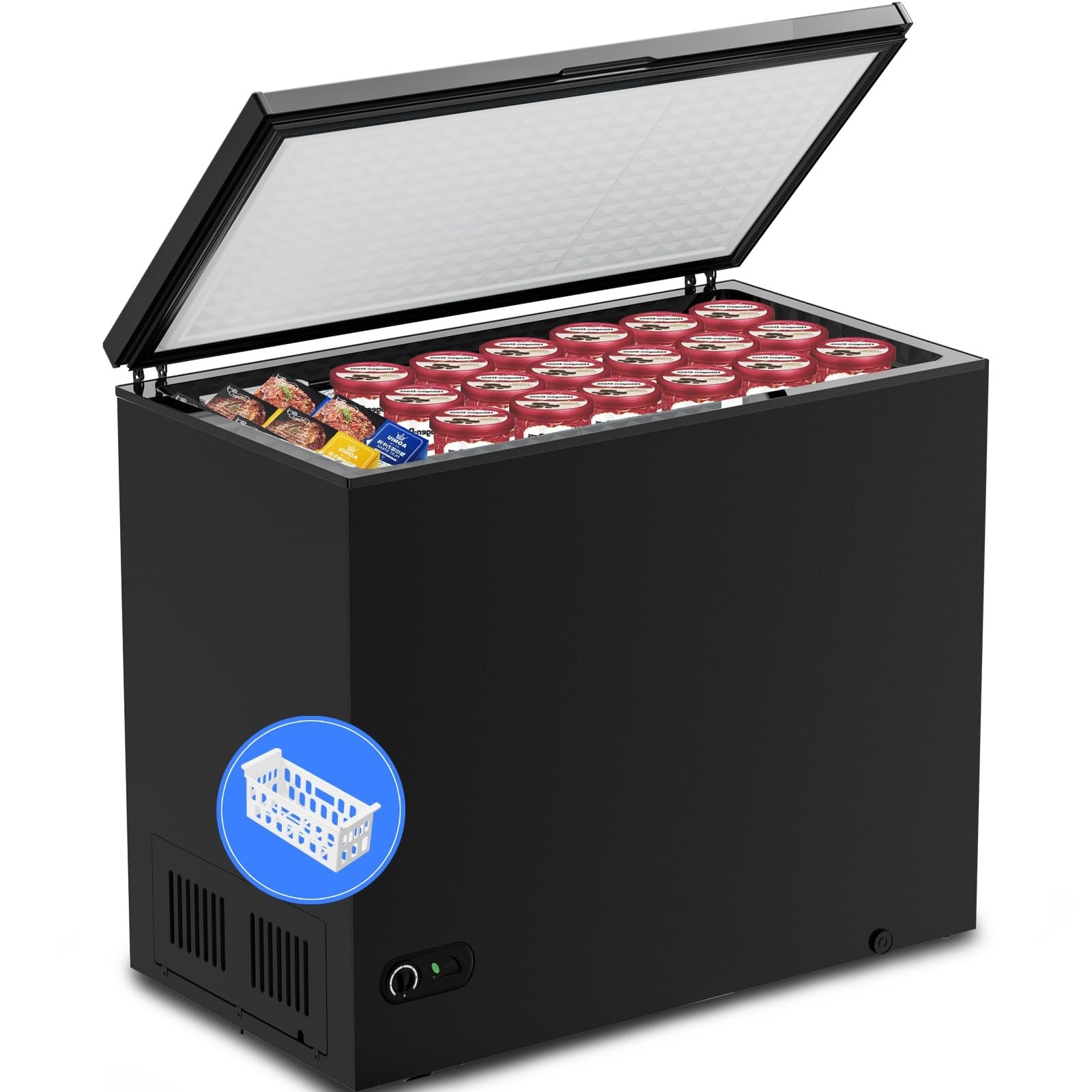 Kismile 7.0 Cubic Feet Chest Freezer with Removable Basket Free ...