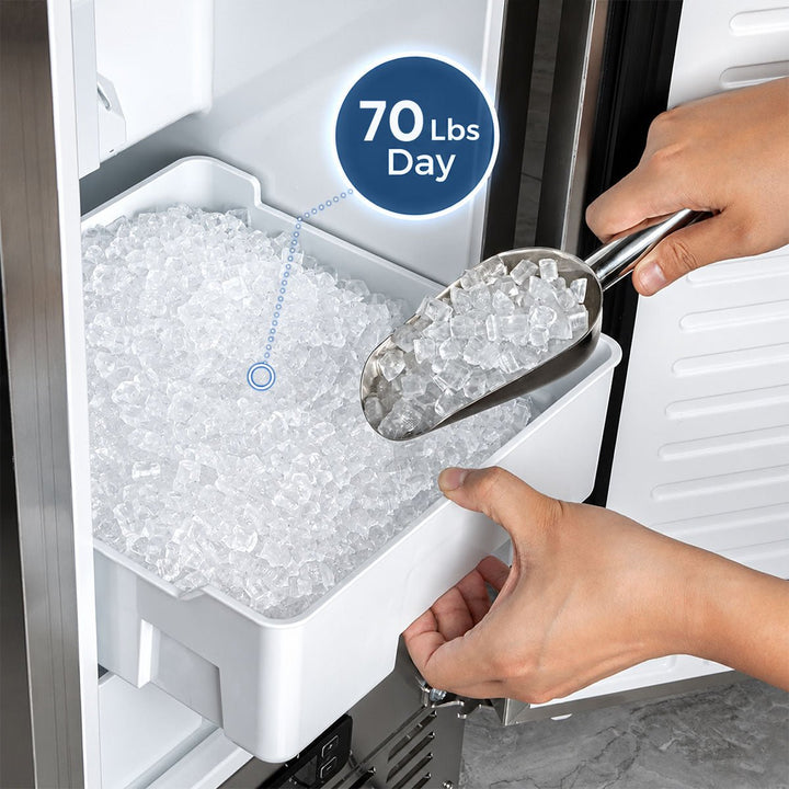 Kismile 70 Lbs/Day Commercial Under Counter Built-in Nugget Ice Maker Z5830N - Kismile