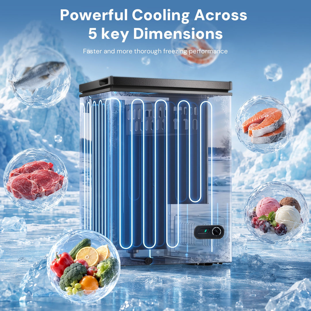 Kismile 7.0/3.5 Cubic Feet Chest Freezer with Removable Basket Free Standing - Kismile