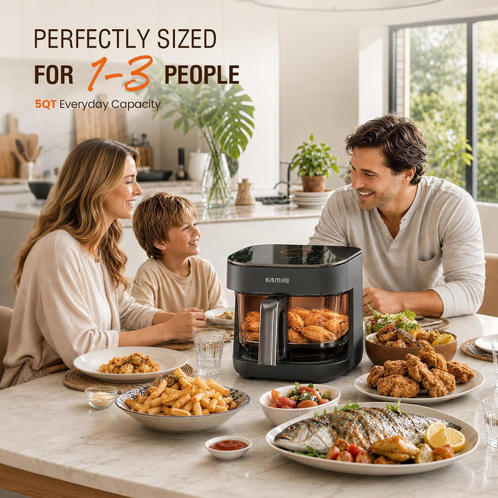 Kismile 8-in-1 AREOLUNCE 5 QT Glass Air Fryer AF9310 - Kismile