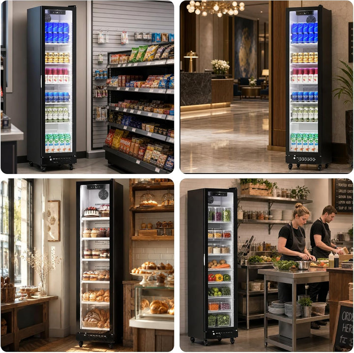 Kismile 8.3 Cu. Ft. Freestanding Wine & Beverage Refrigerator with Glass Door, LED Lighting & Adjustable Shelves - Kismile