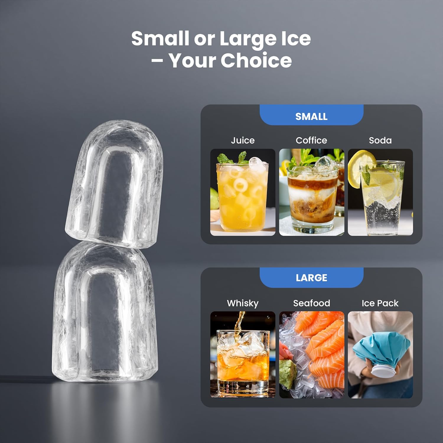 Square Ice Design Kismile Clear Square Ice Cubes Makers 58003RIM0 - Kismile