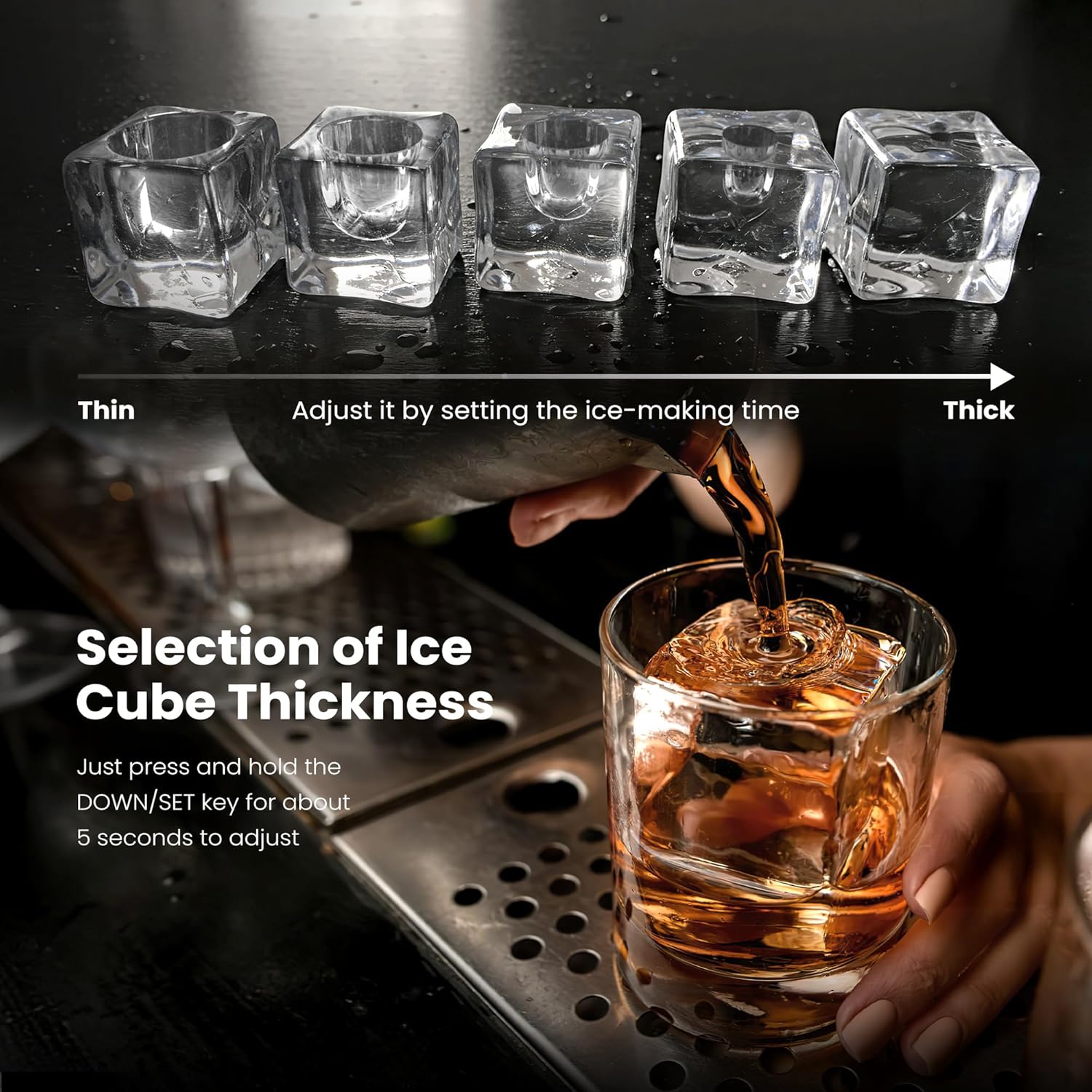 Square Ice Design Kismile Clear Square Ice Cubes Makers 58003RIM0 - Kismile