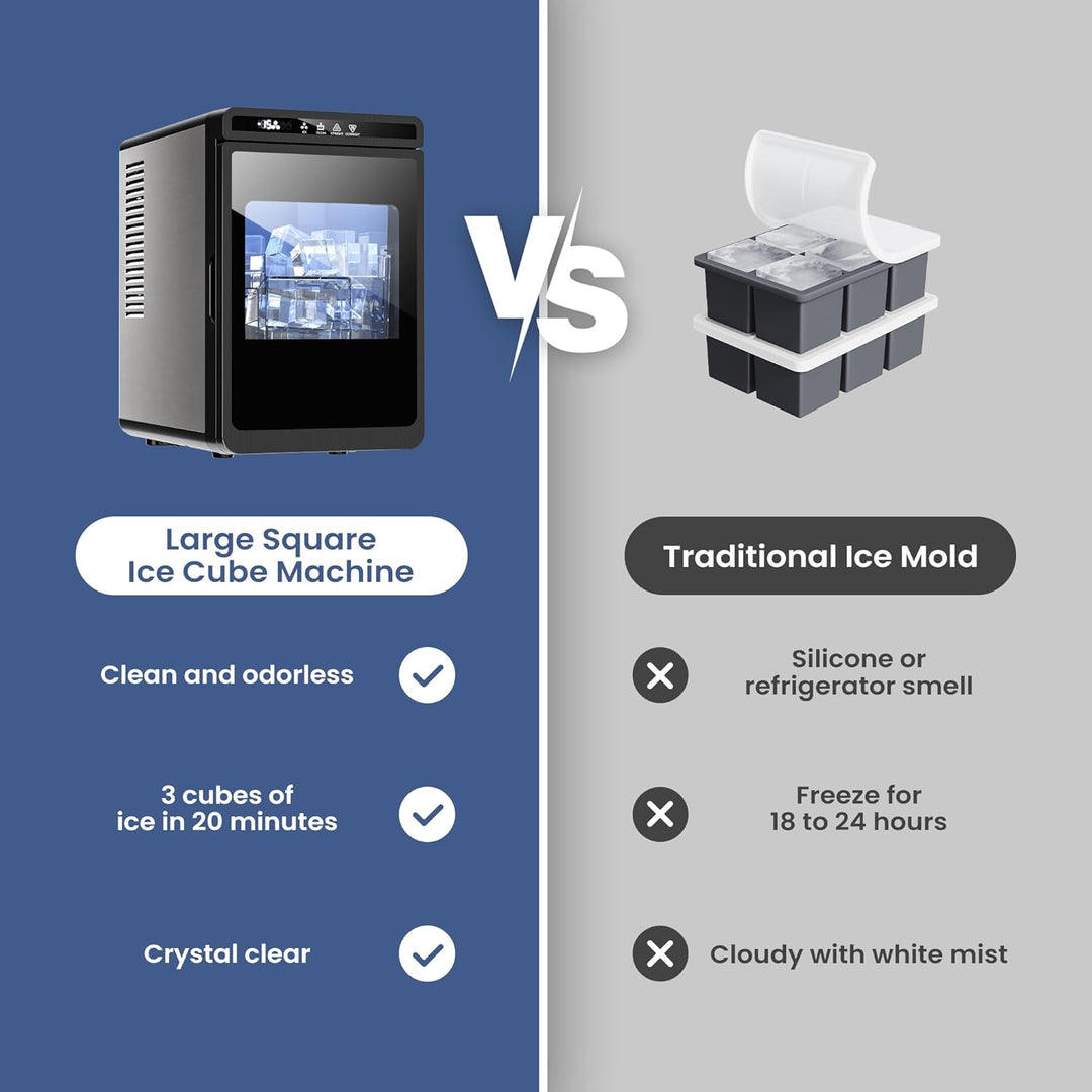 Kismile ice maker cloudy ice vs clear ice comparison