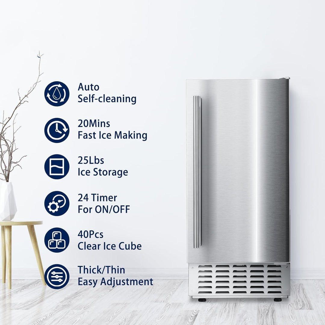 Kismile Commercial Under Counter Nugget Ice Maker Machine,66Lbs/Day