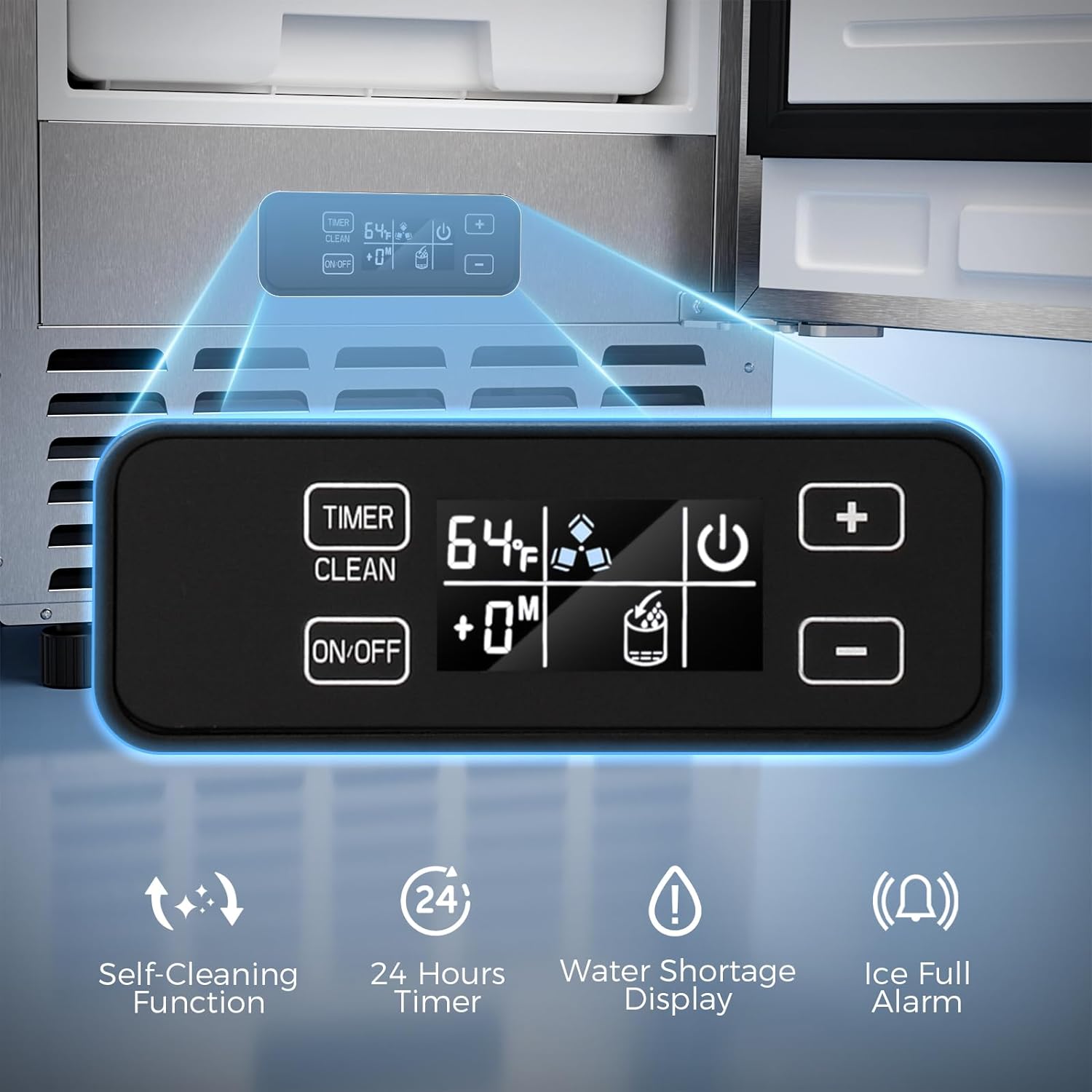 Kismile Commercial Under Counter Nugget Ice Maker Machine,66Lbs/Day