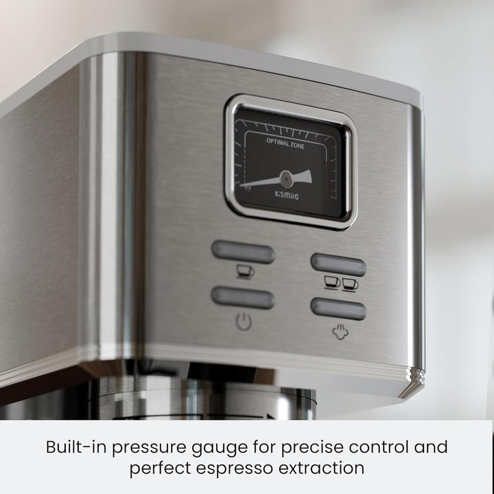 Kismile Espresso Coffee Maker Machine 20 Bar, with Milk Frother Steam Wand CM8032 - Kismile