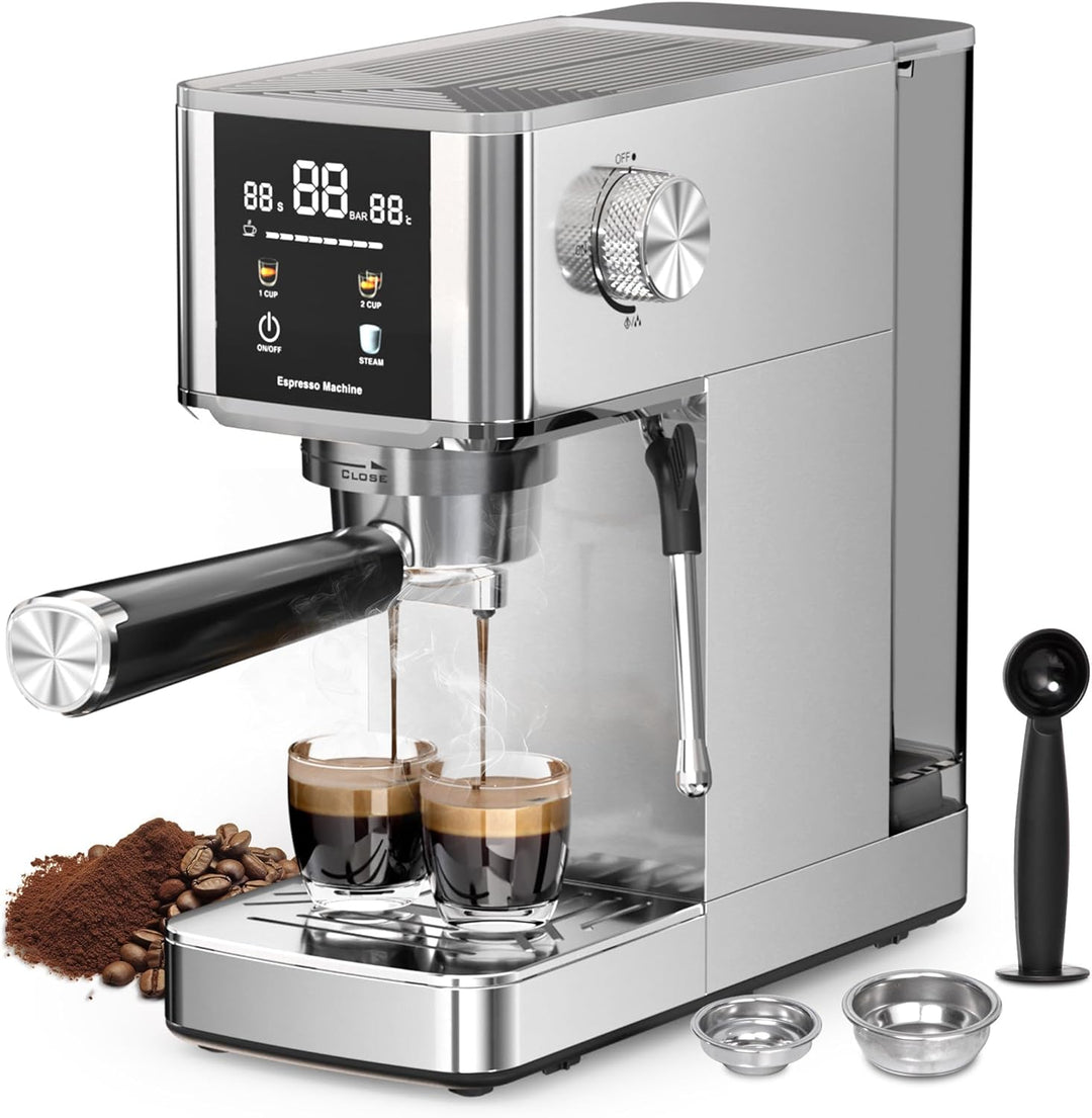 Kismile Espresso Coffee Maker Machine 20 Bar, with Milk Frother Steam Wand CM8032 - Kismile
