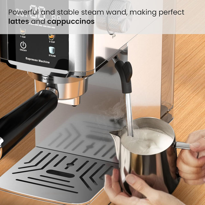 Kismile Espresso Coffee Maker Machine 20 Bar, with Milk Frother Steam Wand CM8032 - Kismile