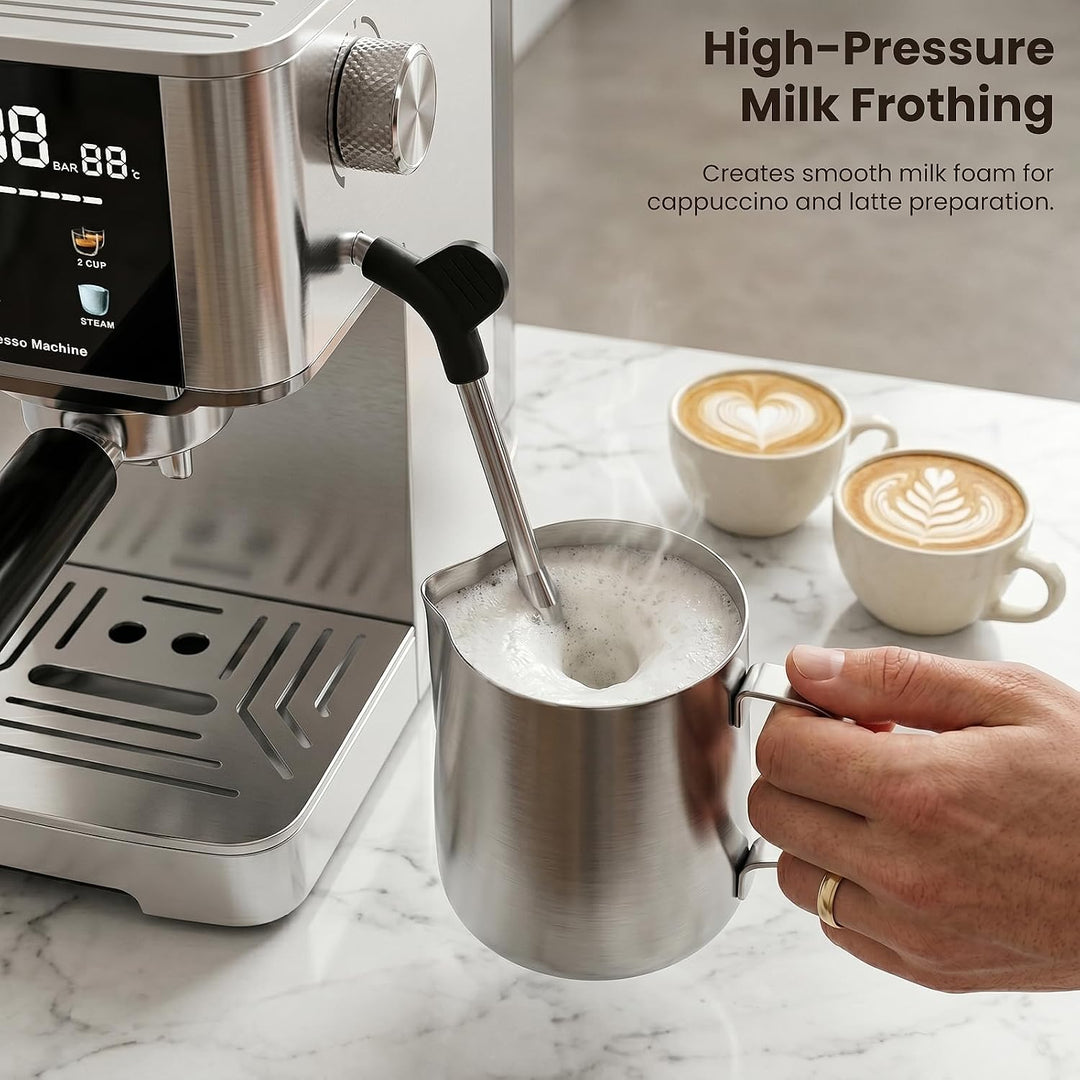 Kismile Espresso Coffee Maker Machine 20 Bar, with Milk Frother Steam Wand CM8032 - Kismile