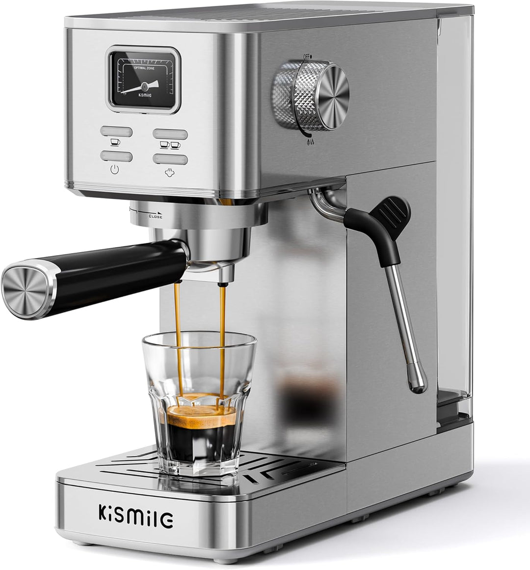 Kismile Espresso Coffee Maker Machine 20 Bar, with Milk Frother Steam Wand CM8032 - Kismile