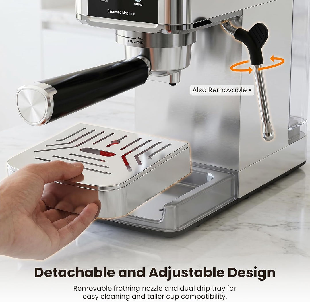 Kismile Espresso Coffee Maker Machine 20 Bar, with Milk Frother Steam Wand CM8032 - Kismile