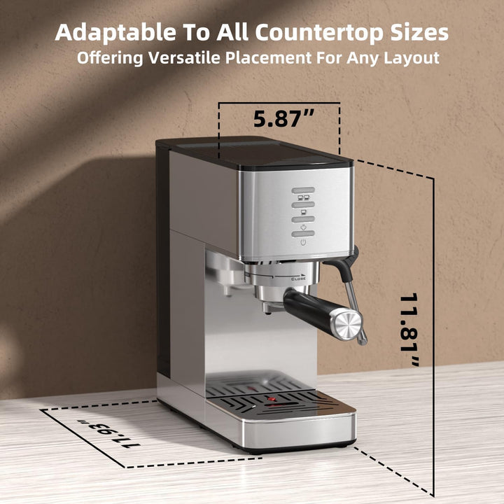 Kismile Espresso Machine 20 Bar, with Milk Frother Steam Wand CM8032 - Kismile