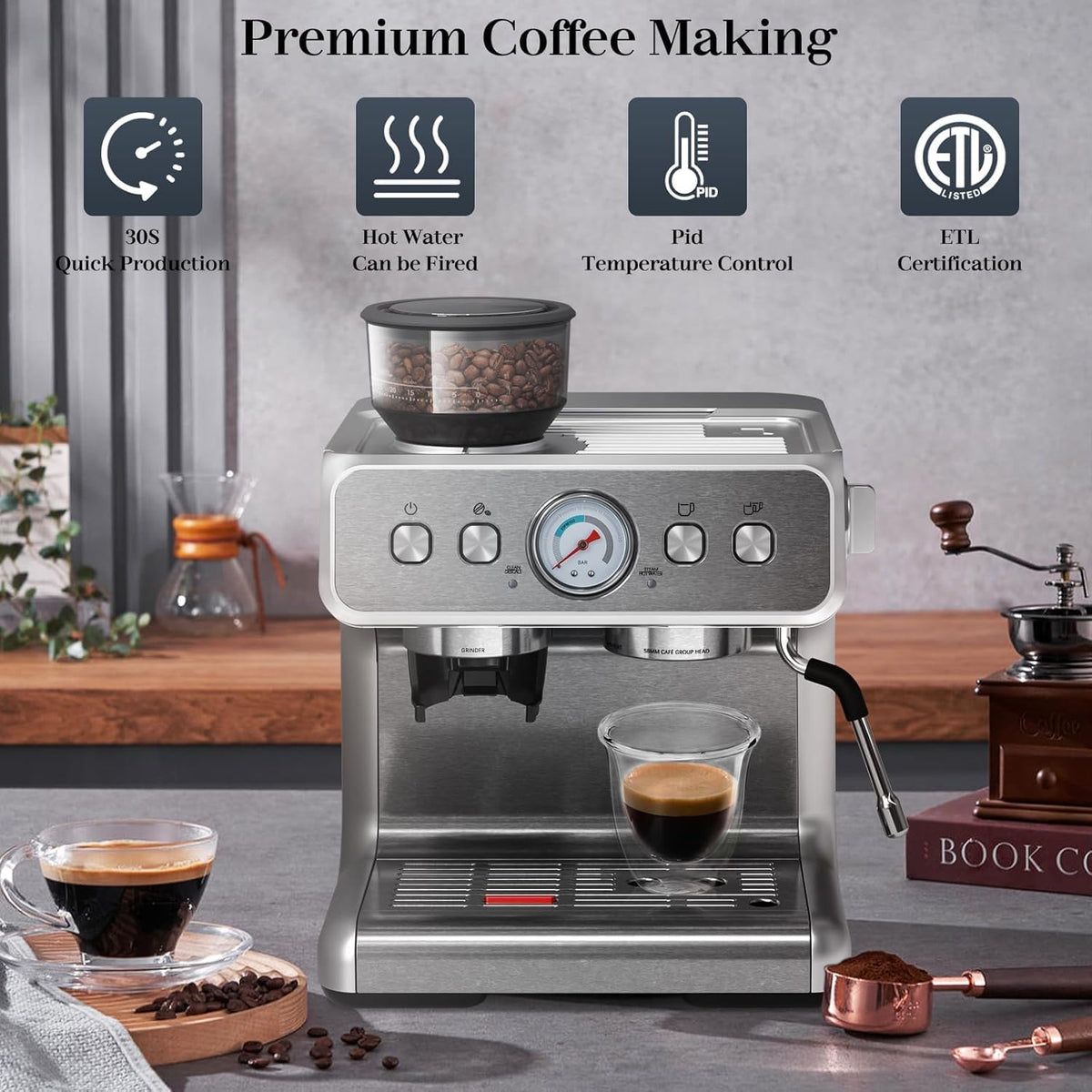 Kismile Coffee Maker with Reusable Filter & Keep Hot Plate, Auto Pause ...