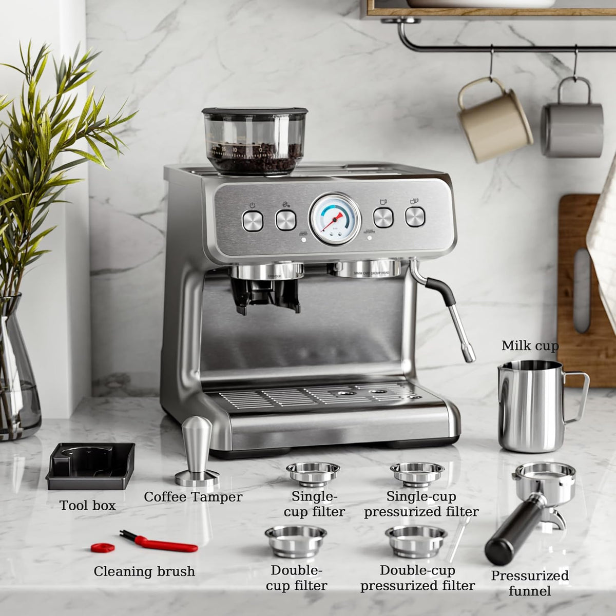 Kismile Coffee Maker with Reusable Filter & Keep Hot Plate, Auto Pause ...