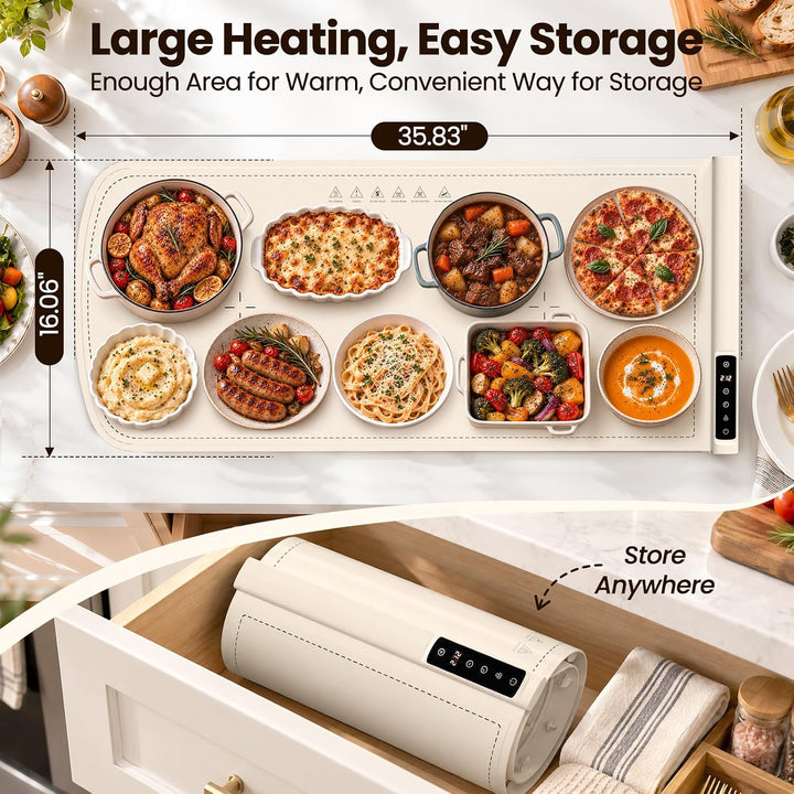Kismile Extra Large 8-Plate Food Warming Mat WB2908 - Kismile