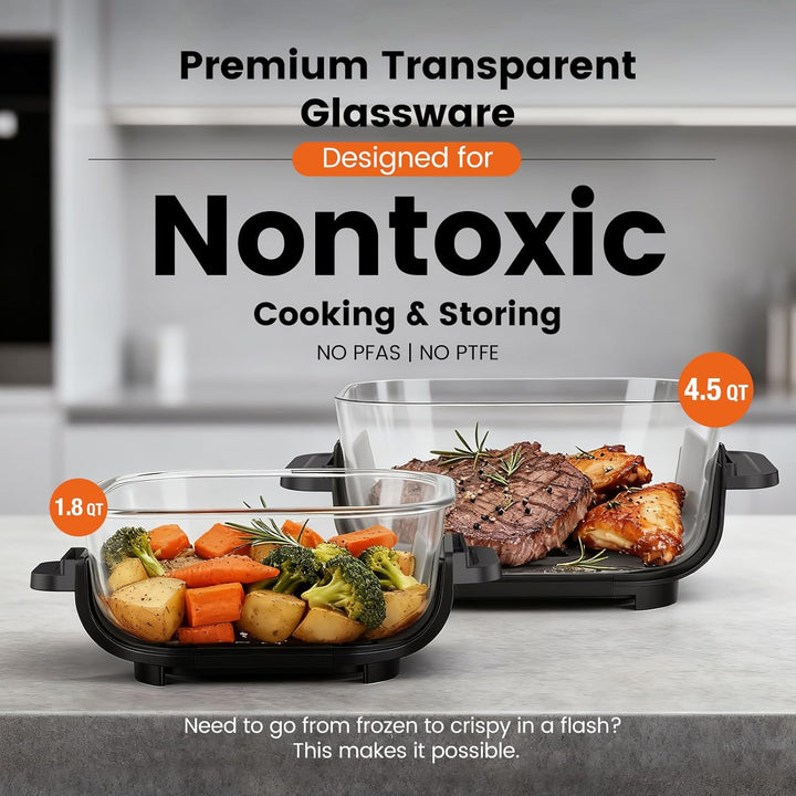 Kismile Glass Air Fryer Non Toxic 12501KAF0 - Kismile