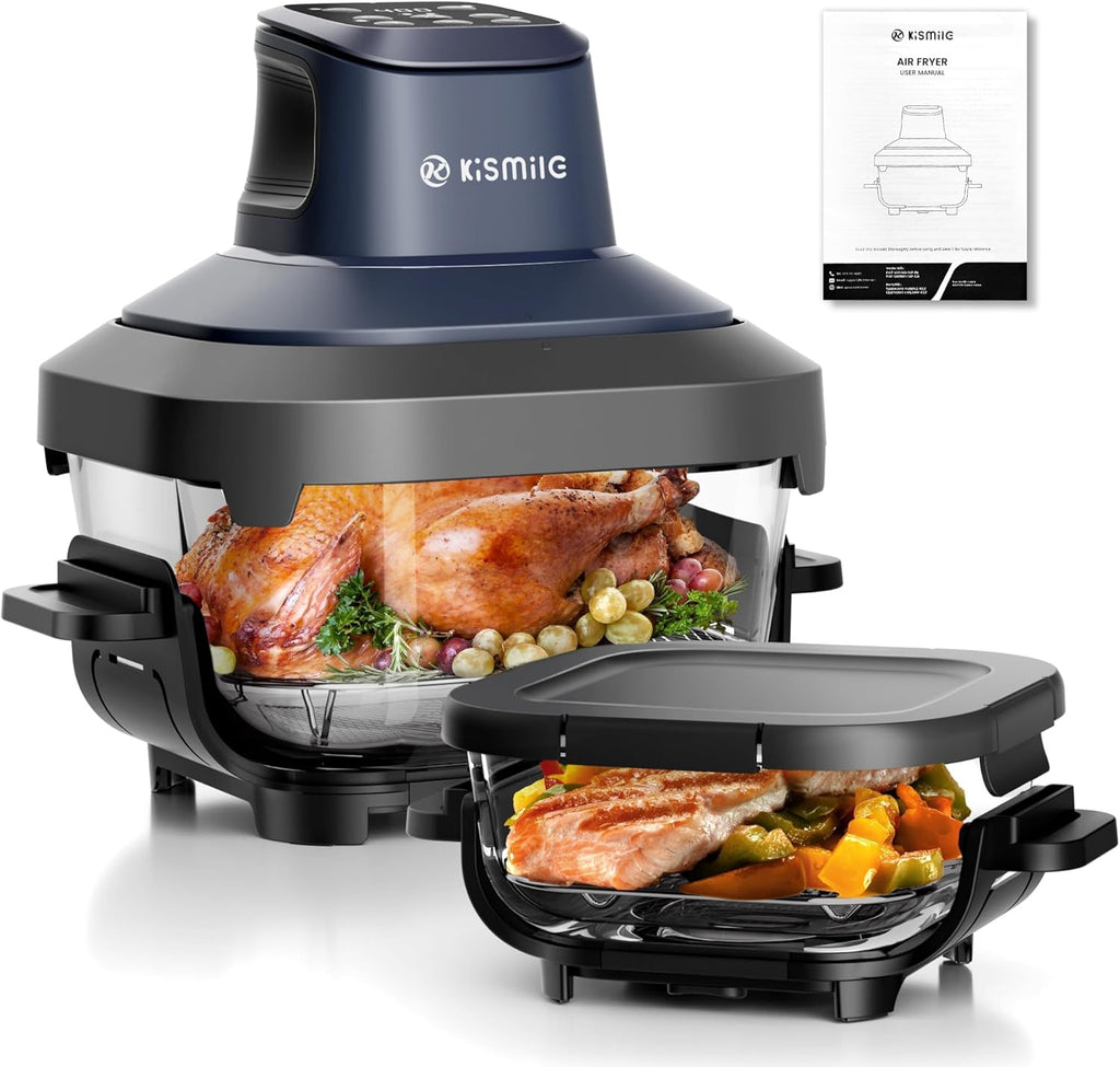 Kismile Glass Air Fryer Non Toxic 12501KAF0 - PURPLE - Kismile